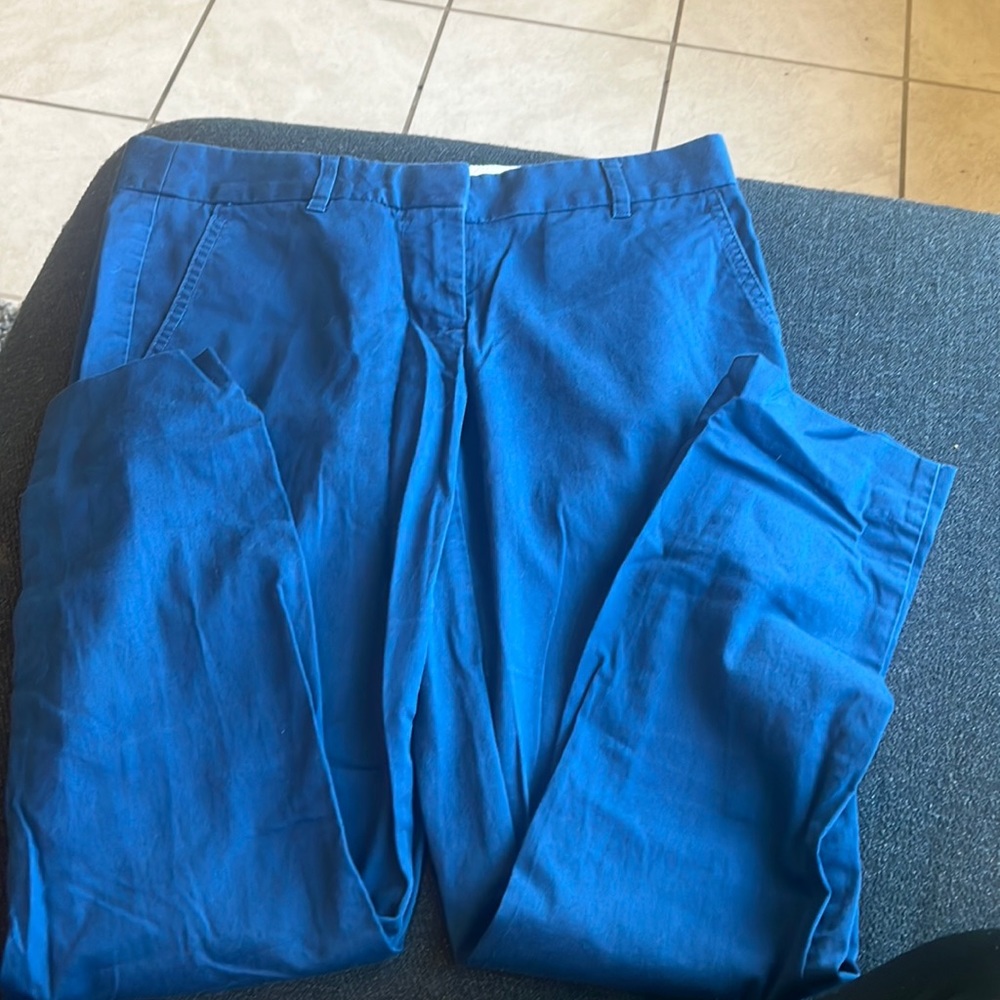 Women’s flat front navy blue dress pants